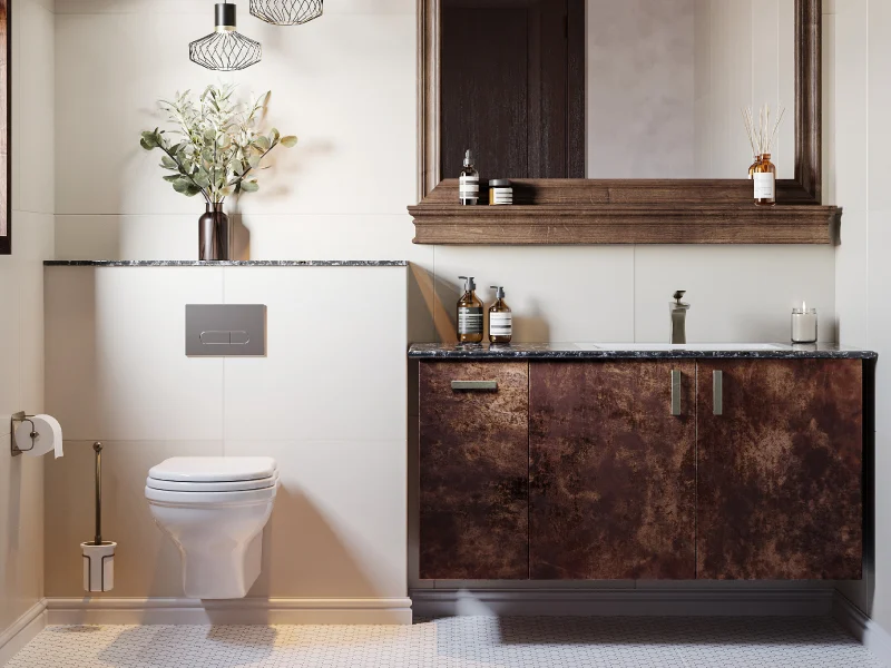 Walnut Vibes Modern Bathroom Interior Design